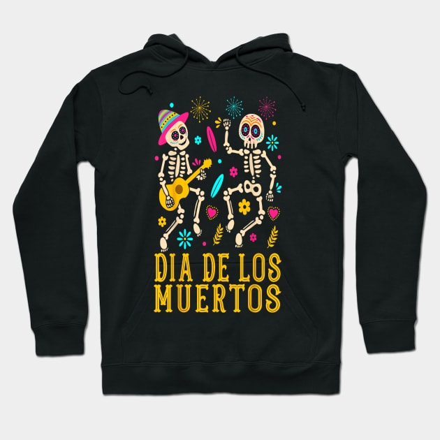 Dia De los Muertos Costume Day of the Dead Skeleton Dancing Hoodie by rhazi mode plagget